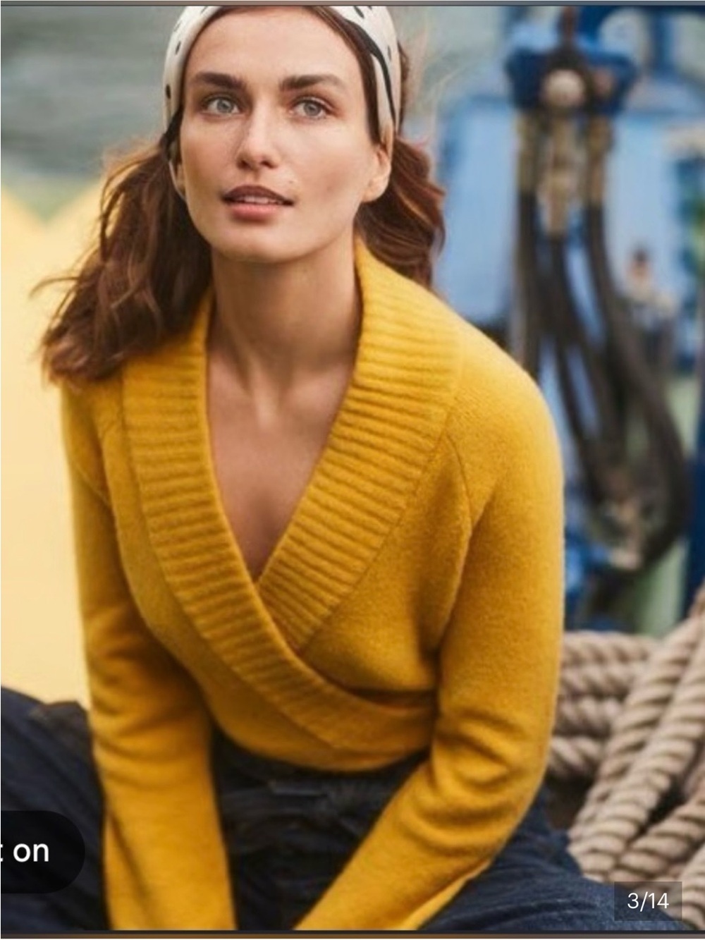 ANTHROPOLOGIE Ett: Twa TessaWool/Alpaca Faux Mustard Wrap, Small